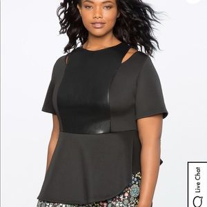 Eloquii Cutout Shoulder Peplum Top, size 14/16